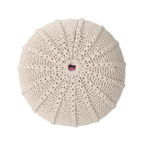 Bordeaux Knitted Cotton Round Pouf