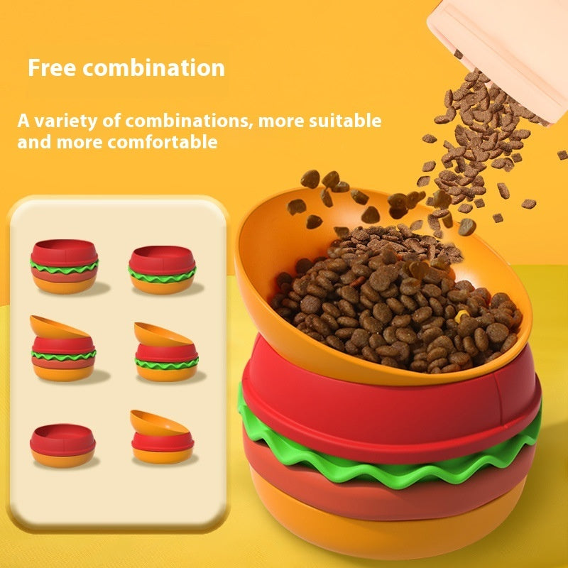 Hamburger Style 5-in-1 Dog Bowl