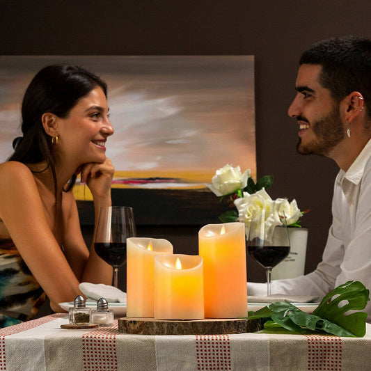 Lendles InnovaGoods LED candles with flame effect, multicolour, with remote control, set of 3