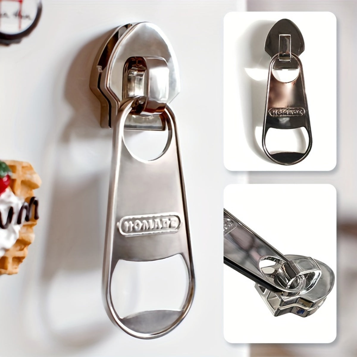 Large Magnetic Zipper Bottle Opener